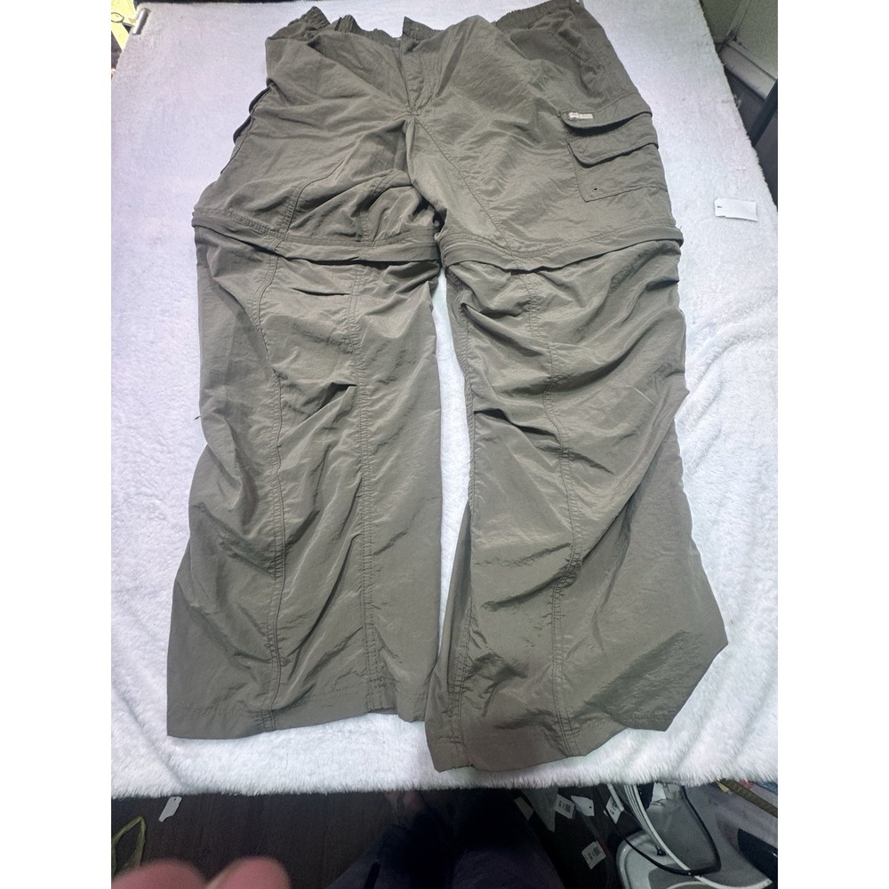 Sports Afield Mens Outdoor Khaki Mesh Lined Pants Size Xl 40-42 Hiking Zip Short